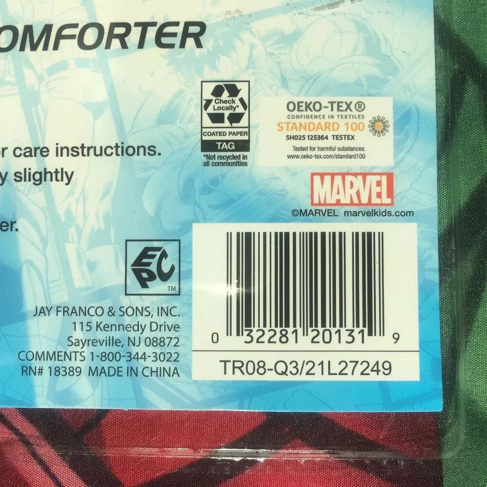 Marvel Avengers Reversible TWIN Comforter Iron Man Capt America Incredible Hulk